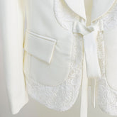 White Winter Pants and Blazer Two Piece Set